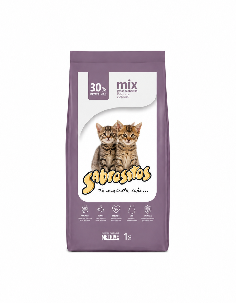 Sabrosito para gatos cachorros mix 10 Kg.
